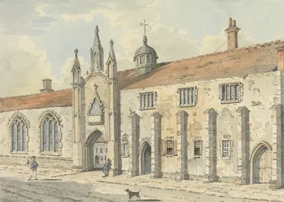 The School at Wells, Somerset by John Augustus Atkinson — digital art print download