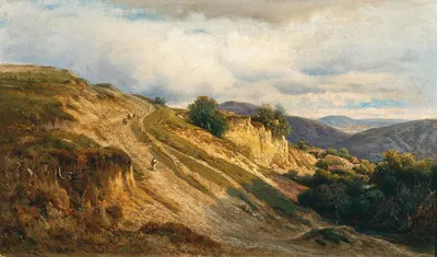 Сцена на реке Вах, Верхняя Венгрия by Юлий Эдуард Марак, 1865 — digital art print download