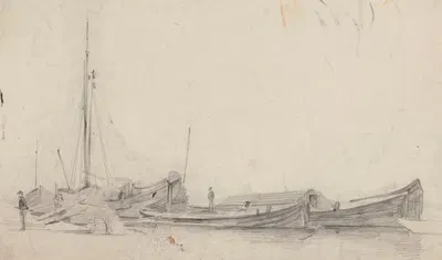 Moored Barges by Гюстав Адольф Симона — digital art print download