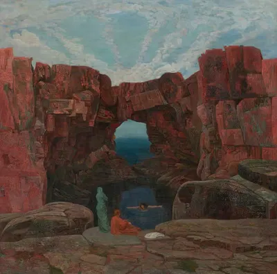 Женский баня у скального портала by Карл Медиц, 1902 — digital art print download