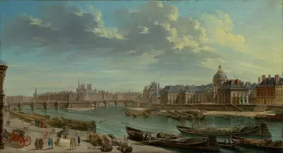 Вид на Париж с острова Сите by Николя Жан-Батист Рагене, 1763 — digital art print download