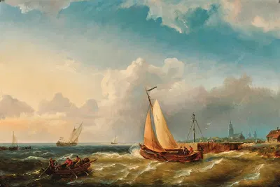 Вид на гавань by Питер Корнелис Доммерсен, 1858 — digital art print download