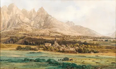 Pfarrwerfen im Pongau and the Tennengebirge by Thomas Ender — digital art print download