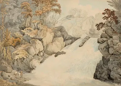 Водопад Долмелинлин недалеко от Долгеллау, Уэльс by Уильям Дэй, 1792 — digital art print download