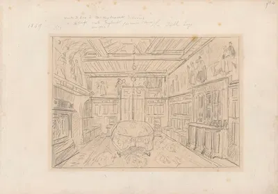 The Dining Room in the House of the Artist Henri Leys by Анри де Бракелер, 1869 — digital art print download