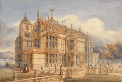 Design for an Elizabethan Style House by Charles James Richardson — digital art print download