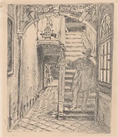 The Stairs of the Waterhouse in Antwerp by Анри де Бракелер — digital art print download