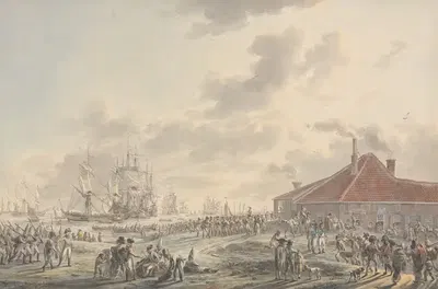 British Troops Disembarking by Dirk Langendijk, 1799 — digital art print download