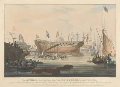 Спуск 'Эдинбурга', Блэкволл, 9 ноября 1825 by Эдвард Дункан, 1825 — digital art print download