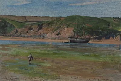 Река Девон при низком уровне воды, 16 июня 1859 by Эдвард Томпсон Дэвис, 1859 — digital art print download