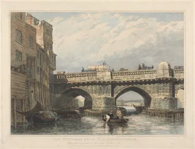 Южный конец старого Лондонского моста by Эдвард Уильям Кук, 1831 — digital art print download
