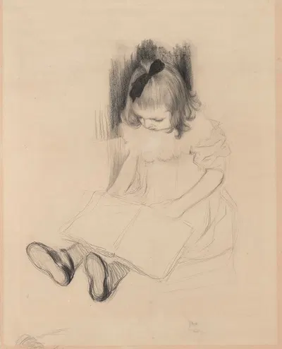 Girl Reading by Анри Эвенепуль — digital art print download