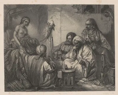Scene in an Oriental Interior by Henri Hymans — digital art print download