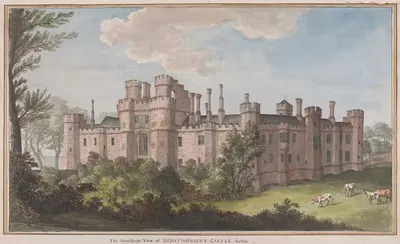 Herstmonceux Castle, East Sussex: South East View by James Lambert of Lewes — digital art print download