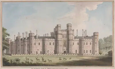 Herstmonceux Castle, East Sussex: South West View by James Lambert of Lewes — digital art print download