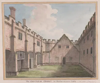 Herstmonceux Castle, East Sussex: The Chicken Court. by James Lambert of Lewes — digital art print download