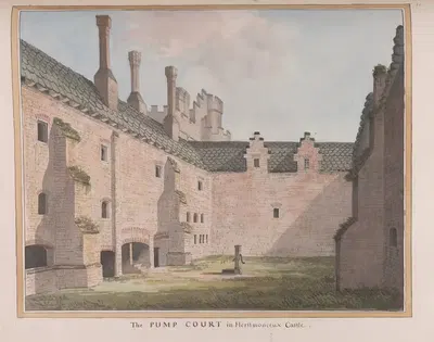 Herstmonceux Castle, East Sussex: The Pump Court by James Lambert of Lewes — digital art print download