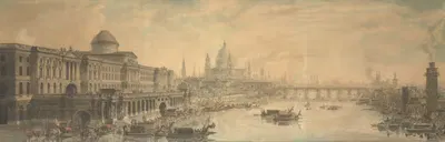 Сомерсет-Хаус, собор Святого Павла и мост Блэкфрайерс by Луи Жан Депре — digital art print download