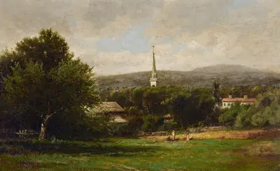 Landscape with Church by John Bunyan Bristol — digital art print download