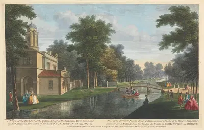 A View of the Back Part of the Cassina, & Part of the Serpentine River, terminated by the Cascade in the Garden of the Earl…