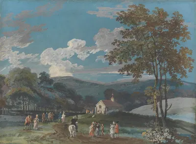 A Country Church Amongst Hills by John Laporte — digital art print download