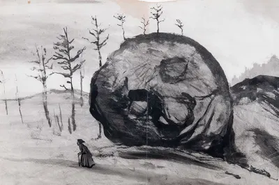 Old Woman and a Sleeping Rock by Ивар Аросениус — digital art print download