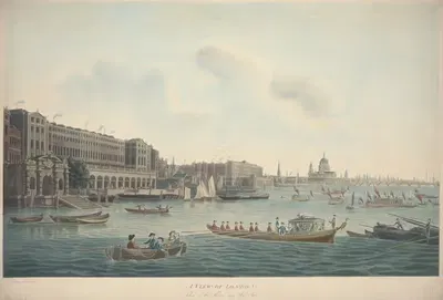 A View of London, Taken on the Thames near York Stairs by John William Edye — digital art print download