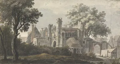 The Great Gate of St. Augustine's Monastery, Canterbury by Jonathan Skelton, 1757 — digital art print download