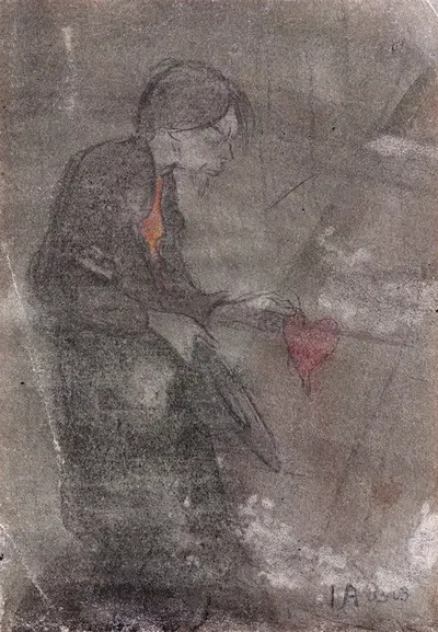 Self Portrait with a Heart in His Hand by Ивар Аросениус, 1903 — digital art print download