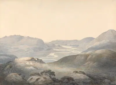Залив Бармаут, слияние рек Мовдач и Гвинион by Мозес Гриффит, 1805 — digital art print download