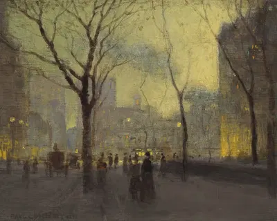 Отель Плаза под дождем by Поль Корнуайе — digital art print download