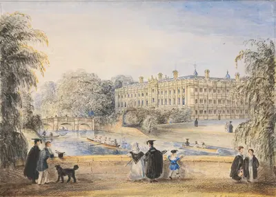 Колледж Клэр, Кембридж, с заднего двора by Ричард Бэнкс Харраден, 1812 — digital art print download
