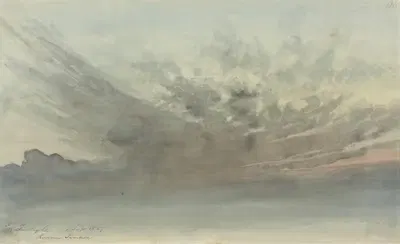Изучение облаков – Вечерние сумерки, Родни Террас by Томас Линдсей, 1837 — digital art print download
