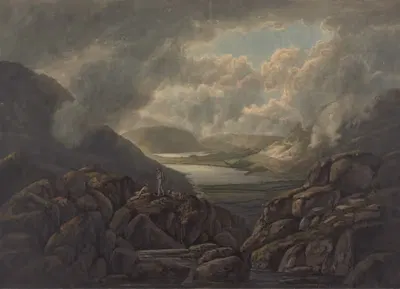 View of Lakes Buttermere and Crummock Water by William Green, 1803 — digital art print download