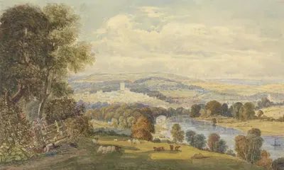 View of Totnes, Devon by Уильям Хавелл — digital art print download