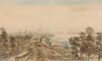 Old London, View from St. James Park Looking East by William Henry Pyne — digital art print download