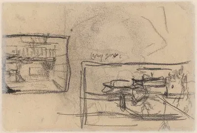 Sketch of Interior and Landscape by Якоб Смитс — digital art print download