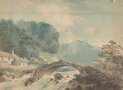 Bridge Crossing River by William Sawrey Gilpin — digital art print download