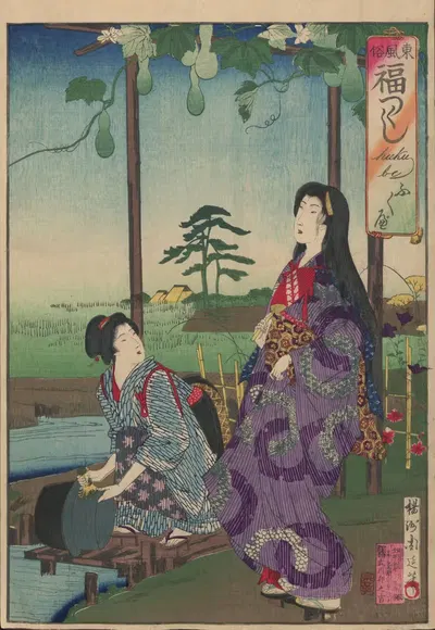 Альбом Нишикиэ, пл. 19 by Тойохара Чиканобу, 1887-1890 — digital art print download
