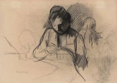 Woman Sewing and Child by Якоб Смитс — digital art print download