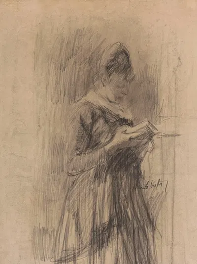 Woman with Book by Якоб Смитс — digital art print download