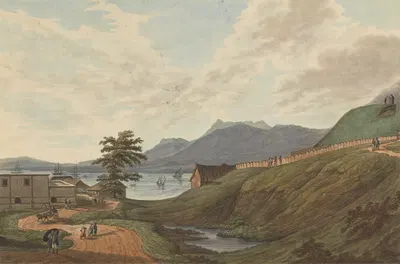 Холмы Сунгей Ламоу Форт Марлборо, Бенкулен, Суматра, 1799 by Иосиф Константин Стадлер, 1799 — digital art print download