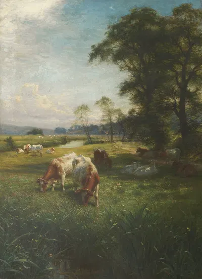 Cattle Grazing by Joseph Farquharson — digital art print download