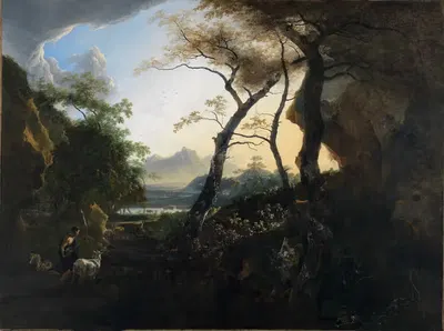 Лесной пейзаж с пастухами by Адам Пинакер, 1659 — digital art print download