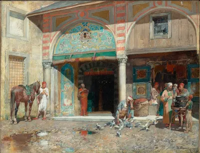 Davanti alla moschea by Alberto Pasini — digital art print download