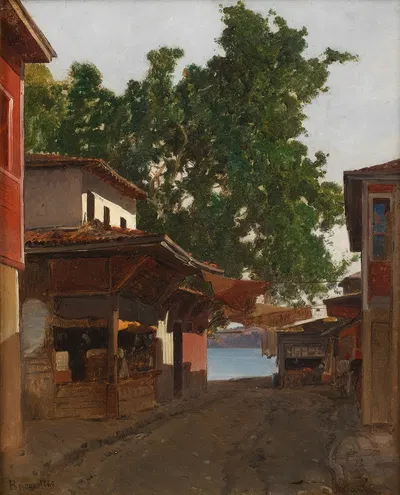 Beicos – via tra Beicos e il Bosforo, Instanbul by Alberto Pasini, 1869 — digital art print download