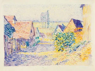 Dorfstraße in Leopoldshafen II by Alexander Kanoldt, 1907 — digital art print download