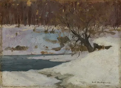 Зимний берег реки by Карл Холлман — digital art print download