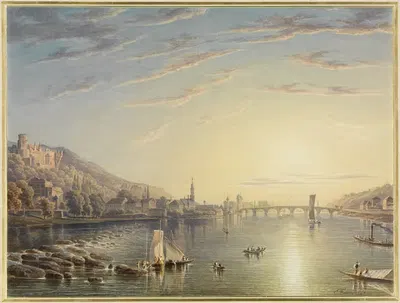 Ansicht von Heidelberg, neckarabwärts gesehen by Carl Ludwig Frommel — digital art print download