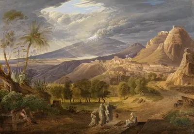 Ansicht von Taormina mit Aetna by Carl Ludwig Frommel, 1824 — digital art print download